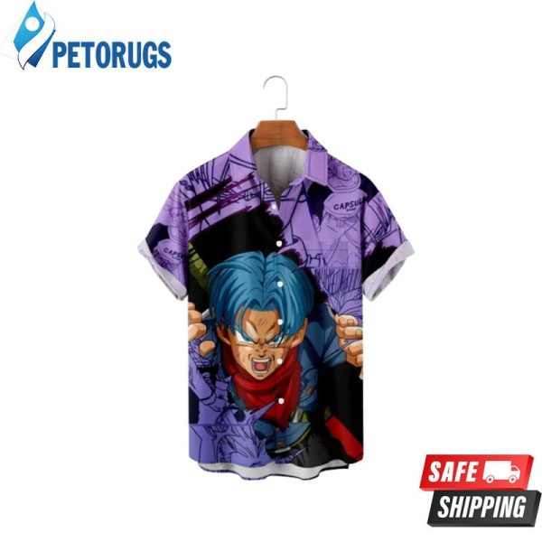 Dragon Ball Print Button Down Short Sleeve Summer Printed Hawaiian Shirt