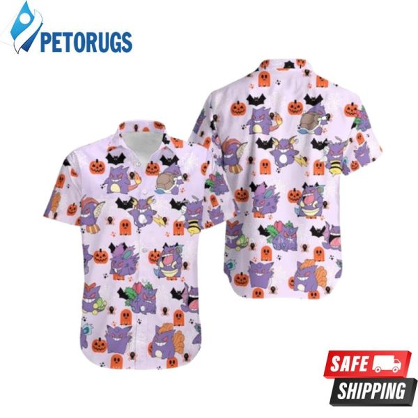 Gengar Pumkin Japanese Anime Hawaiian Shirt