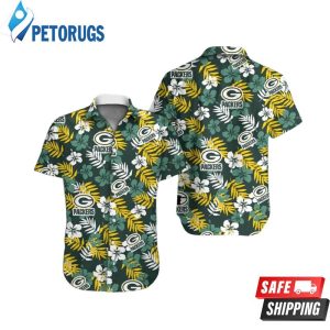 Green Bay Packers Football Floral Aloha Hawaiian Shirt