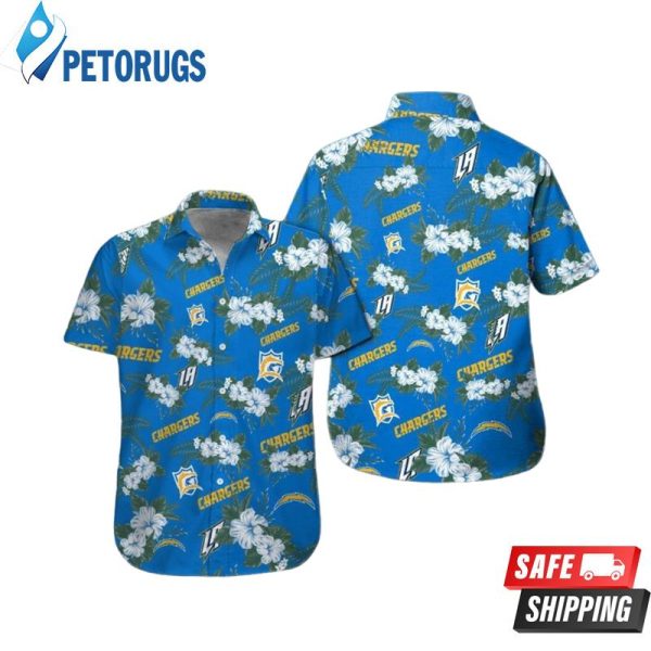 Los Angeles Chargers Flower Short Sleeve Hawaiian Shirt