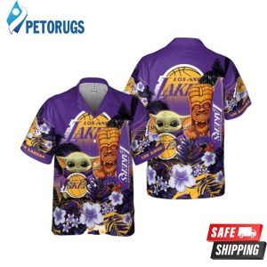 Los Angeles Lakers Baby Yoda National Basketball Association Aop Hawaiian Shirt