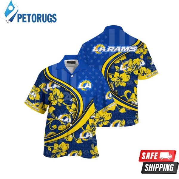 Los Angeles Rams NFL Us Flag Custom Summer Aloha Hawaiian Shirt