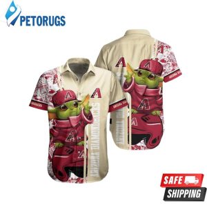 MLB Arizona Diamondbacks Red Gold Baby Yoda Hawaiian Shirt