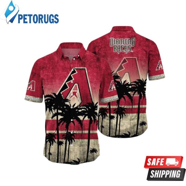 MLB Arizona Diamondbacks Red Gold Palm Trees Hawaiian Shirt