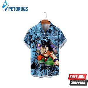 Men’s Button down Short sleeve Casual shirt Dragon Ball Goku Camp 3D Graphic Child Hawaiian Shirt