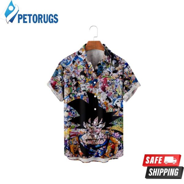 Men’s Button down Short sleeve Casual shirt Dragon Ball Goku Holiday Tropical Child Hawaiian Shirt