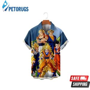 Men’s Top DRAGON BALL Z Pattern Colorful Shortsleeves Hawian for Couples Holiday Beach Hawaiian Shirt