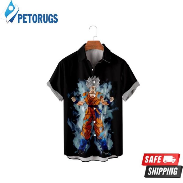 Men’s shirt Casual Button down Short sleeve Dragon Ball Goku Tropical Print Child Hawaiian Shirt