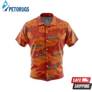 Mera Mera No Mi Luffy Devil Fruit One Piece Button Up Hawaiian Shirt