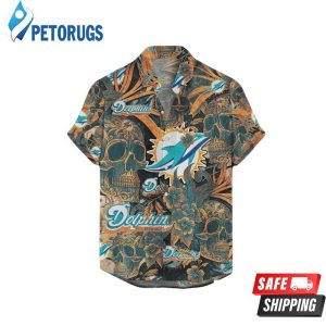 Miami Dolphins Jungle Skull NFL Hawaiian Shirt