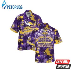 Minnesota Vikings Nfl Tropical Tree Background Hawaiian Shirt