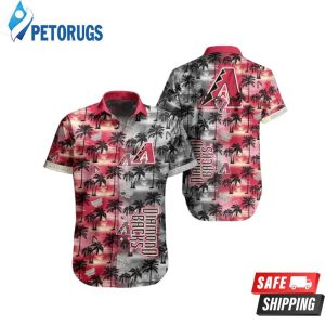 Mlb Arizona Diamondbacks Red Gray Coconut Trees Trendy Hawaiian Shirt