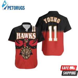 NBA Atlanta Hawks Custom Name Number Black Red Hawaiian Shirt