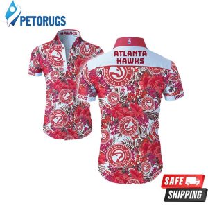 NBA Atlanta Hawks Red Tropical Hibiscus Hawaiian Shirt