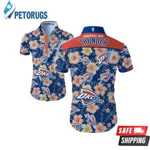 NBA Oklahoma City Thunder Tropical Hibiscus Flowers Hawaiian Shirt