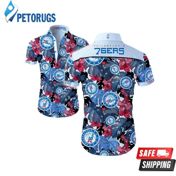 NBA Philadelphia 76Ers Tropical Flowers Hawaiian Shirt