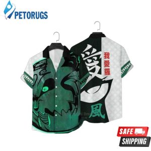 Naruto Shukaku Green Casual Anime Hawaiian Shirt