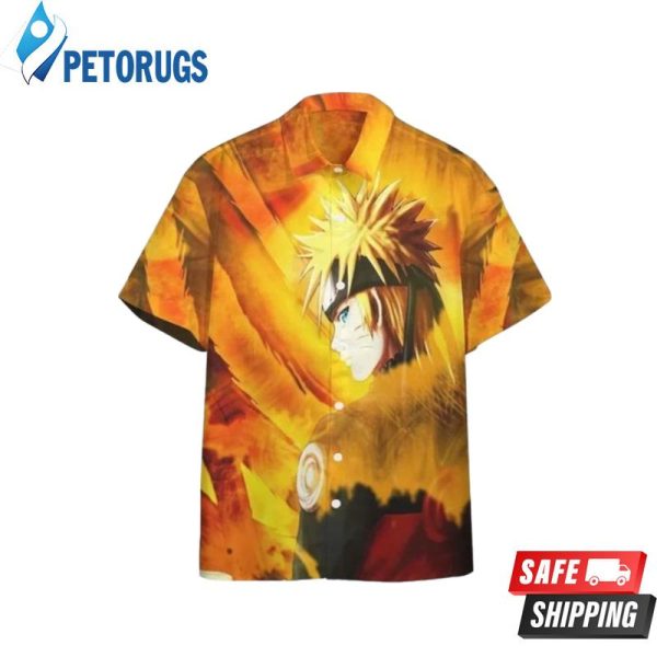 Naruto Uzumaki Kyuubi Fox Pattern Hawaiian Shirt