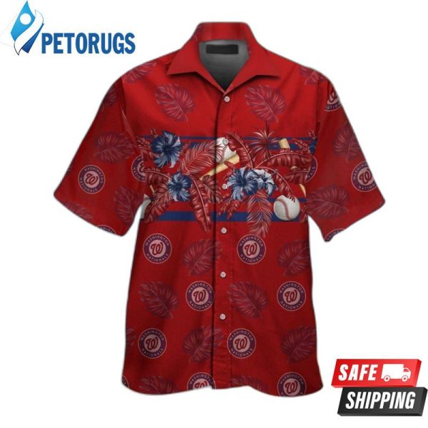 Nationals Washington Tropical Short Sleeve Hawaiian Shirt