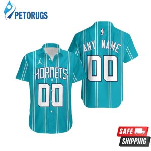 Nba Charlotte Hornets Custom Name Number Teal White Trendy Hawaiian Shirt