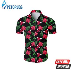 Nba Chicago Bulls Red Hibiscus Flower Green Leaves Trendy Hawaiian Shirt