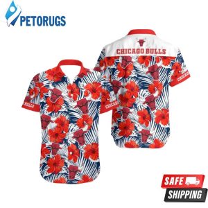 Nba Chicago Bulls Red Tropical Hibiscus Flowers Trendy Hawaiian Shirt