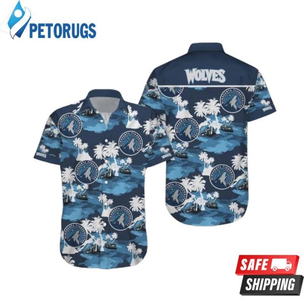 Nba Minnesota Timberwolves White Blue Trendy Hawaiian Shirt