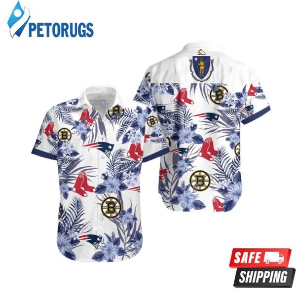 New England Patriots Boston Bruins Boston Red Sox Hawaiian Shirt