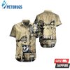 New Orleans Saints Nfl Skull Full Print Effect Pattern Backround Short Sleeve Hawaiian Shirt