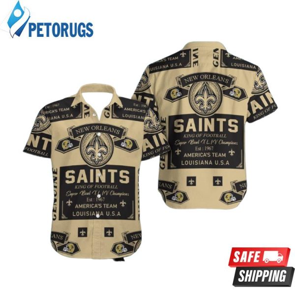 New Orleans Saints Short Sleeve Button Up Tropical Hawaiian Shirt