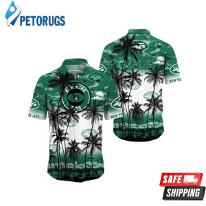 New York Jets Beach Palm Tree Aloha Summer Hawaiian Shirt