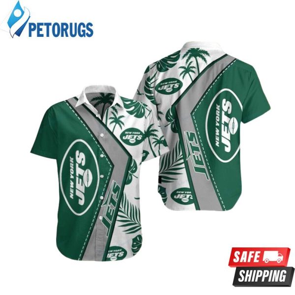 New York Jets Button Hawaiian Shirt