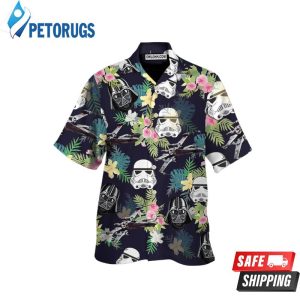 Starwars Darth Vader Stormtrooper Helmet Tropical Pattern Hawaiian Shirt