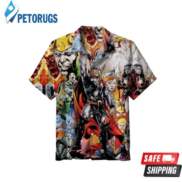 Thor Hulk Marvel Comics Hawaiian Shirt