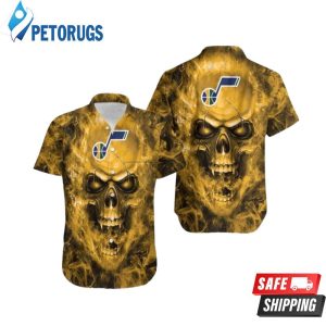 Utah Jazz Nba Skull Hawaiian Shirt