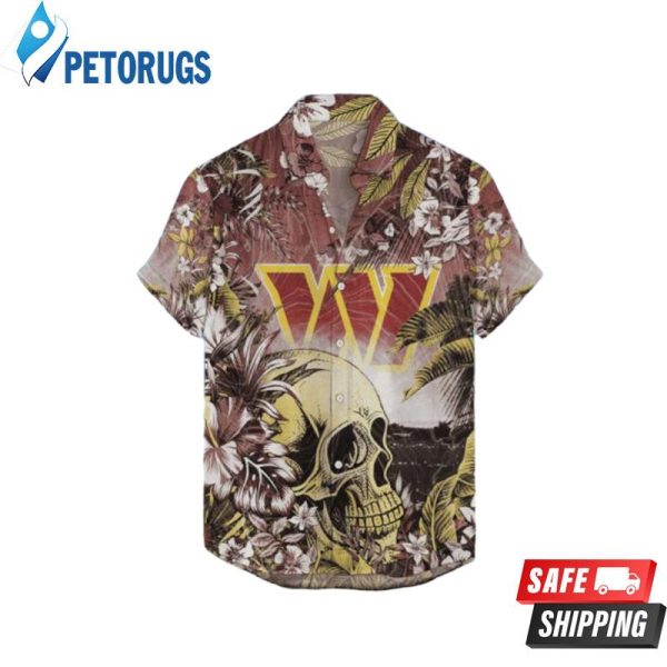 Washington Commanders NFL Skull Hawaiian Shirt